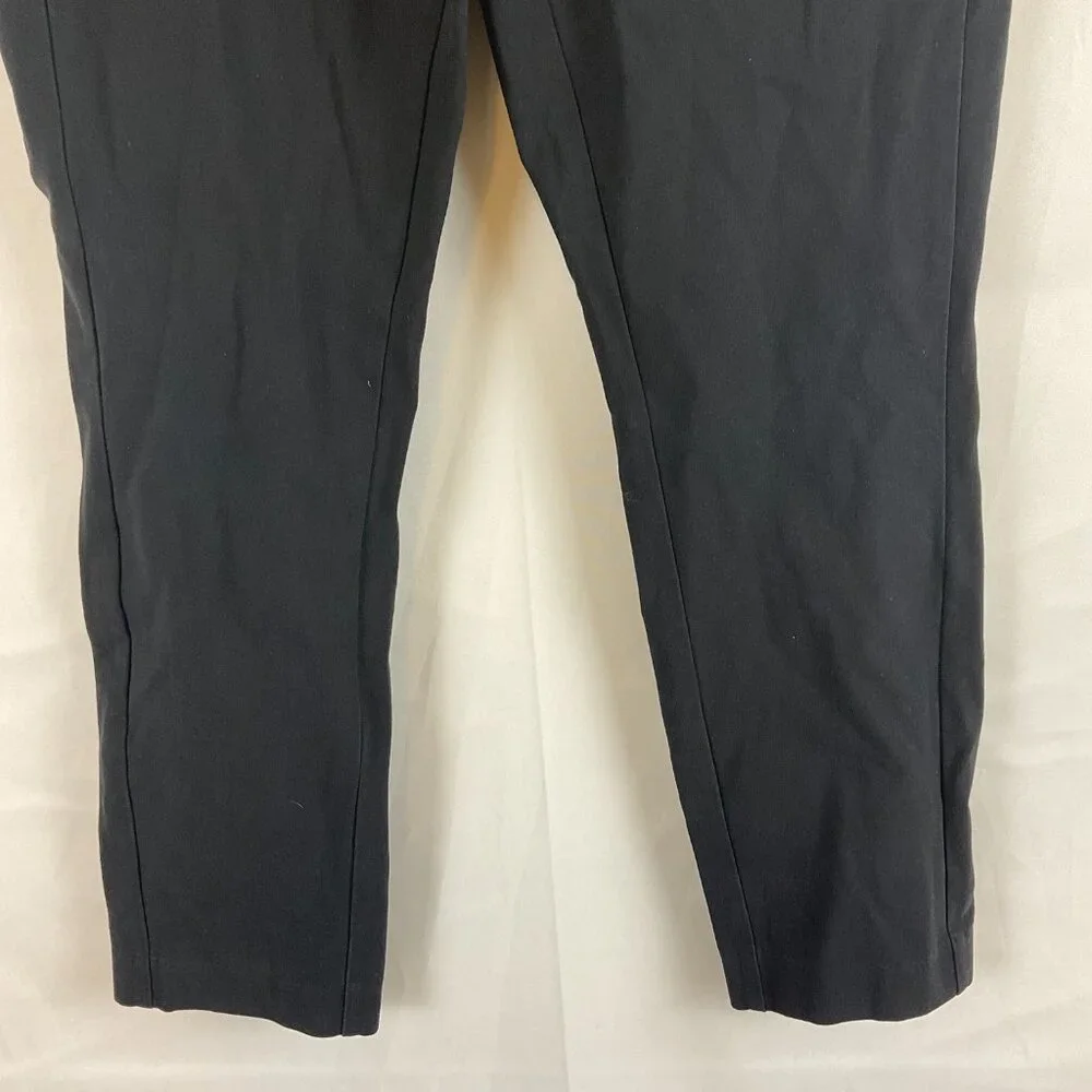 Rag & Bone Pants 10 Black Zipper Back Stretch Waist Straight Leg